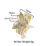 Rings Butterfly Ring ins Design Copper with Zircon Spectrum Animal St. Valentine's