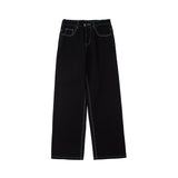 Men Jeans Simple Solid Color Loose Leisure All-Matching