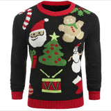 Black Christmas Sweater Winter Sweater Casual Santa Claus Sweater