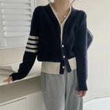 Women Knitted Cardigan Fake Two Pieces Fashion Sweater