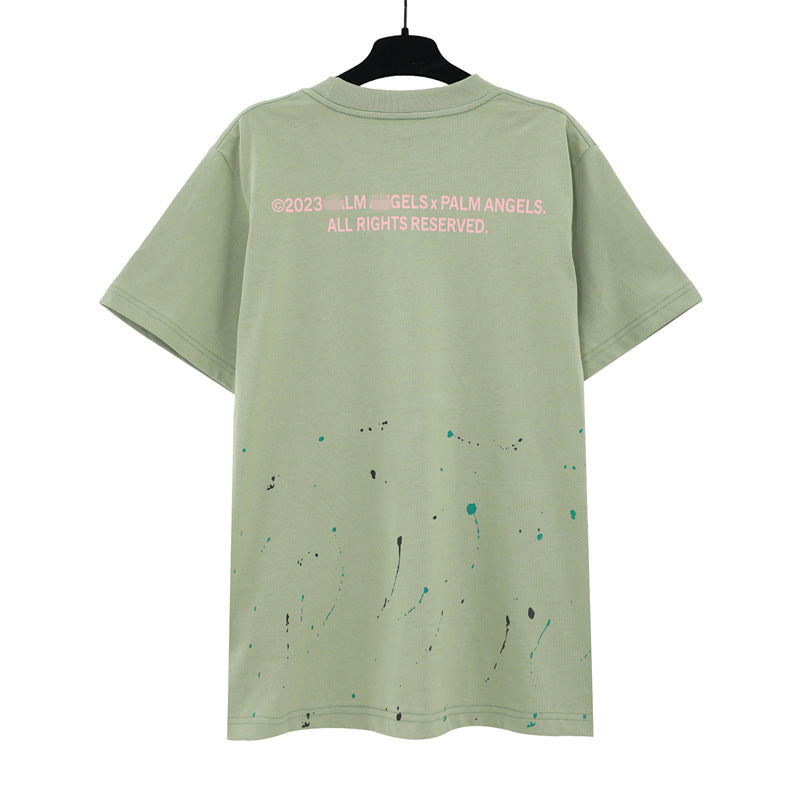 Palm Angle T Shirts Palm Tree Paint Spots Printed T Shirt Men and Women
