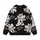 Women Sweater Fun Jacquard Knitted Wool