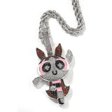 Jewelry Powerpuff Girls Spectrum St. Valentine's Pendant Hip Hop Copper Anime The Powerpuff Girls Spectrum St. Valentine's