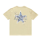 Amiri T Shirt Casual Hip Hop High Street round Neck Short Sleeve T-shirt