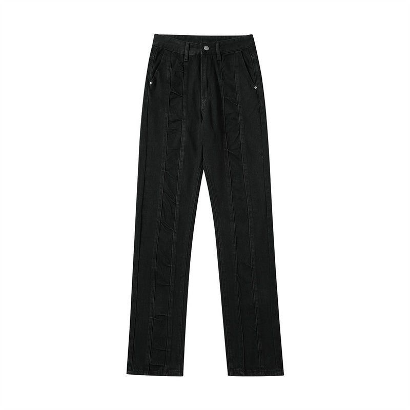 Men Jeans Stitching Ruffle Personality Design Loose