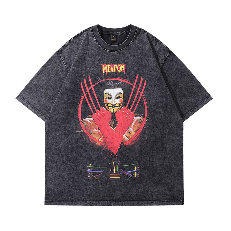 Men T-Shirt Vintage Retro Loose