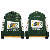 Women Jackets Retro Biker's Racing Suit Baseball Uniform