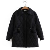 Women Cotton Coat plus Size Diamond Plaid