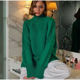 Women Work Business Casual Sweats Loose Casual Sweater Turtleneck Sweater