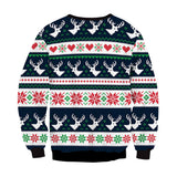 Ugly Christmas Sweater Autumn Deer Print round Neck Long Sleeve Sweater Couple Wear