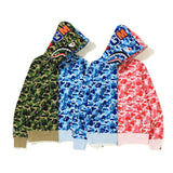 Bathing Ape Hoodie Shark Stitching Sweater Men's Cardigan