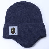 Stussy Hat Winter Knitted Hat Men's and Women's Warm Ear Protector Outdoor Wool Hat