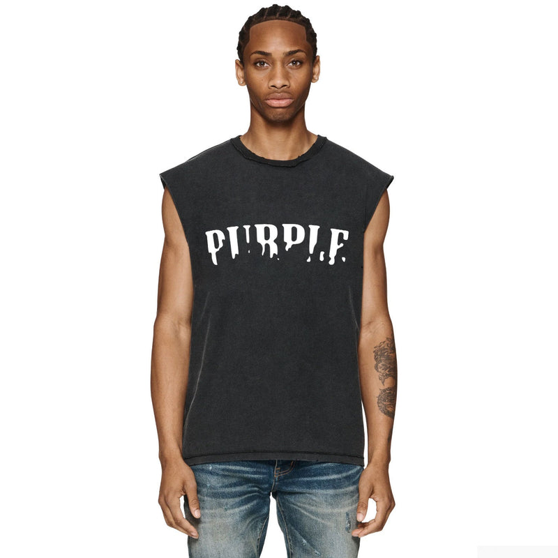 Purple Brand Distressed Tank T Shirts Distressed Sleeveless T-shirt Vest