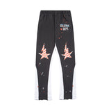 Gallery Dept Sweatpants Hand-painted splashed ink letter patch splicing casual trousers