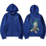 Korn Issues Rock Band Zipper Hoodie Men's Vintage Metal Goth