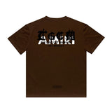 Amiri T Shirt Letter Print Casual Hip Hop round Neck Short Sleeve T-shirt