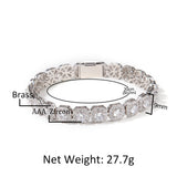 Bracelet Hip Hop 9mm Square Rock Sugar Zircon Bracelet ins Spectrum St. Valentine's