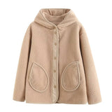 Women Hoodie Lamb Fur Small Figure
