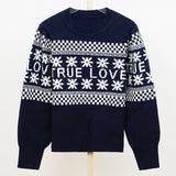 Black Christmas Sweater All-Matching Floral Plaid Sweater