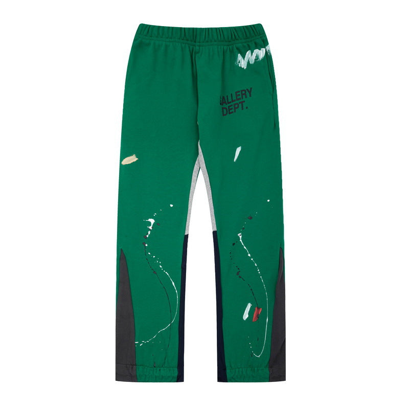 Gallery Dept Flared Trousers Paint-Splashing Style Graffiti Color Matching Casual Trousers Men