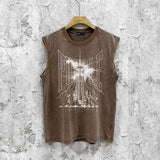 Purple Brand Distressed Tank T Shirts Distressed Sleeveless T-shirt Vest