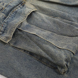 Men Jeans Multi-Pocket Workwear Jeans Retro Washed Loose