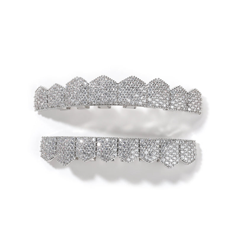 Grillz hiphop copper 8 zircon fangs Spectrum