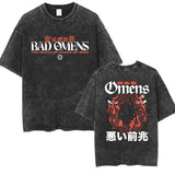 Bad Omens Band Music Tour 2024 Washed T Shirt Retro 90s