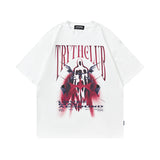 Men T-shirt Angel Print Retro Loose