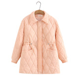 Women Cotton Coat plus Size Diamond Plaid