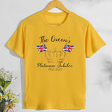 Inspired by Queen's Platinum Jubilee 2022 Elizabeth 70 Years T-shirt Short Sleeve T-shirt plus Size Loose