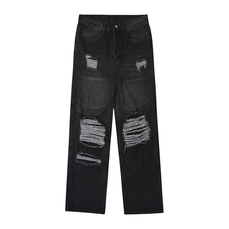 Men Jeans Hip Hop Ripped Retro Easy Matching Loose