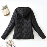 Women Cotton Coat Hooded Loose Fleece-lined Imitation Lamb Wool