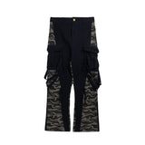 Cargo Pants Camouflage Stitching Overalls