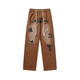 Cargo Pants Patch Loose Casual Pants