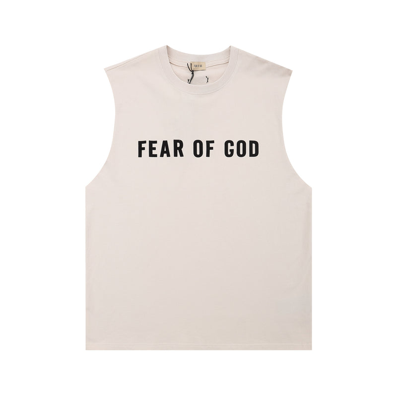 Fog Essentials tank spring and summer FOG double line letter casual crew neck vest