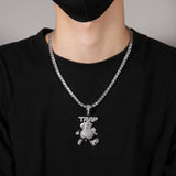 Jewelry Hip Hop TRAP Full Diamond Cartoon Pendant Fashion Necklace Spectrum