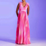 Bohemian Dress Pleated Feather Dress