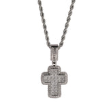 Jewelry T Square Cross Pendant Necklace Copper with Zirconium Spectrum St. Valentine's Crosses