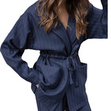 Women Co-Ords Stripes Suit Autumn Leisure