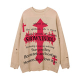 Women Sweater Ripped Knitted Sweater Idle Style