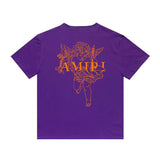 Amiri T Shirt Angel Sketch Printed Casual Hip Hop Short Sleeve T-shirt