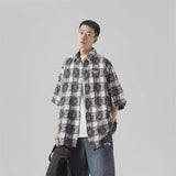Men Shirts Plaid Loose Casual Jacket