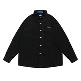 Men Long Sleeve T Shirt Spring and Autumn Leisure Long Sleeve Shirt Simple, Loose and Versatile Lapel Shirt