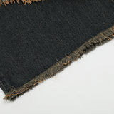 Men Jeans Five-Pointed Star Paste Cloth Embroidery Burr