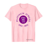 Inspired by Queen's Platinum Jubilee 2022 Elizabeth 70 Years T-Shirt Graphic Print Crew Neck
