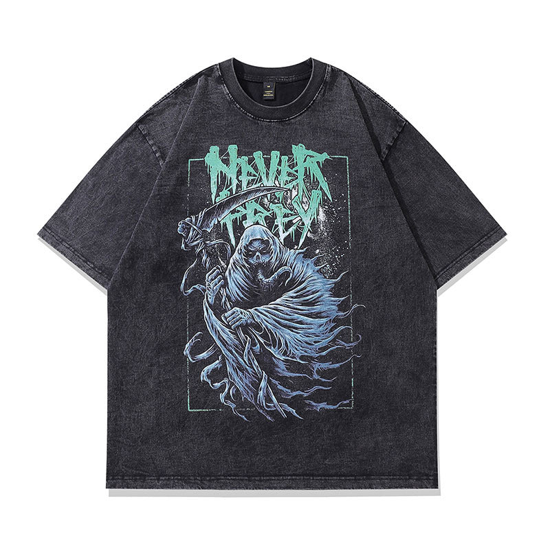 Men T-Shirt Clown Printed Oversize Distressed