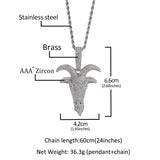 Jewelry Copper Zircon Goat Animal Men's Pendant Fashion Animal St. Valentine's Spectrum