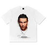 American vintage cotton loose short sleeve cotton football
