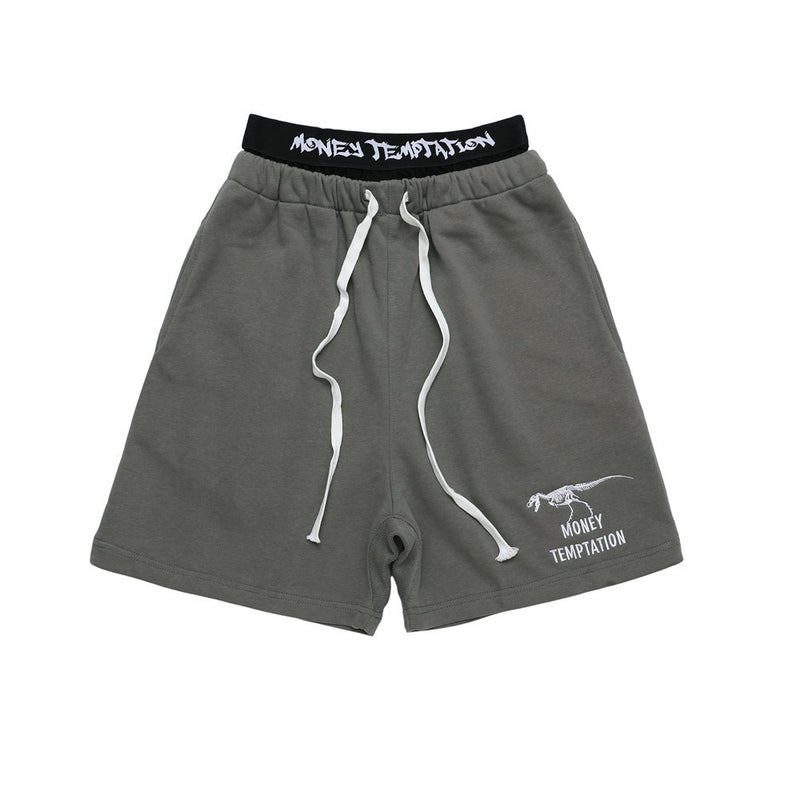 Men Shorts Fake Two-Piece Casual Shorts Men's Loose Embroidery